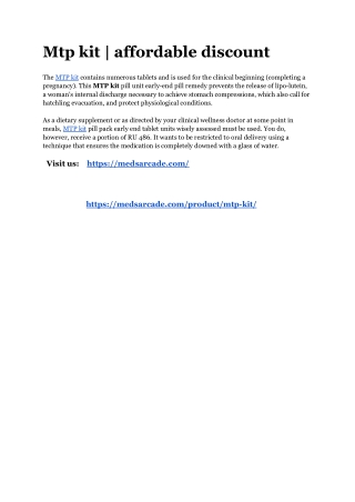 Mtp kit _ affordable discount