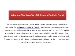 What are The Benefits of Hollywood Smile in Dubai