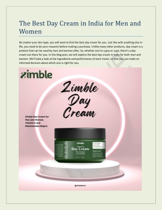 The Best Day Cream in India for Men and Women