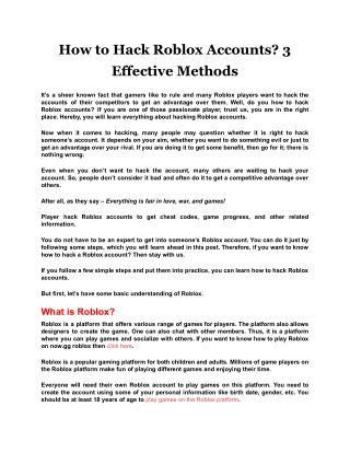 How to Hack Roblox Accounts 3 Effective Methods