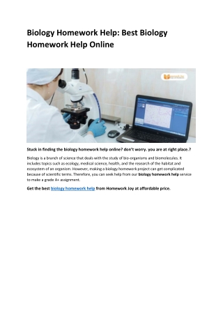Biology Homework Help: Best Biology Homework Help Online