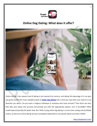 Online Dog Dating: What does it offer?