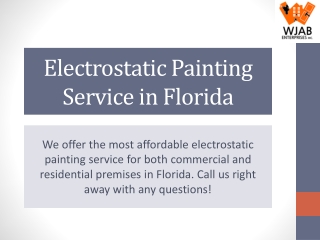 Electrostatic Painting Service in Florida