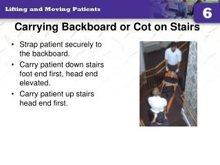 Carrying Backboard or Cot on Stairs