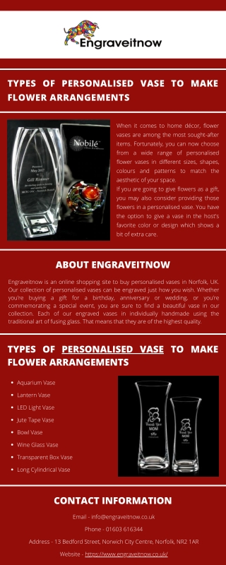 Types of Personalised Vase to Make Flower Arrangements