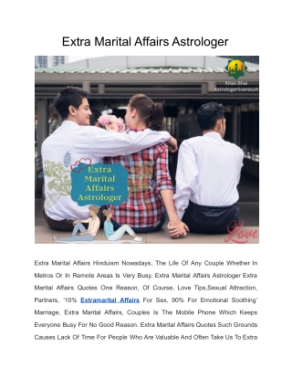 Extra Marital Affairs Astrologer