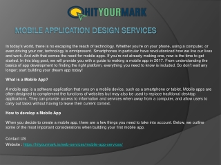 Mobile Application Design Services