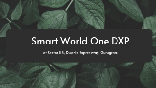 Smart World One DXP at Sector 113 Gurugram - Brochure