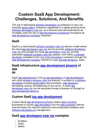 Custom SaaS App Development Challenges, Solutions, And Benefits