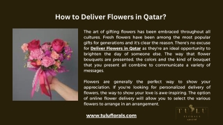 Buy Flowers in Qatar - Tulu Florals