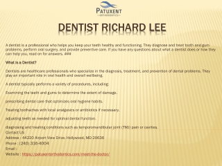 Dentist Richard Lee