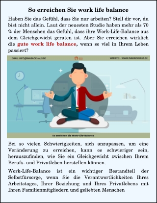 So erreichen Sie work life balance