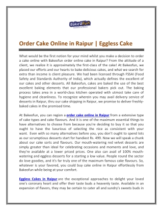 Order Cake Online in Raipur | Eggless Cake