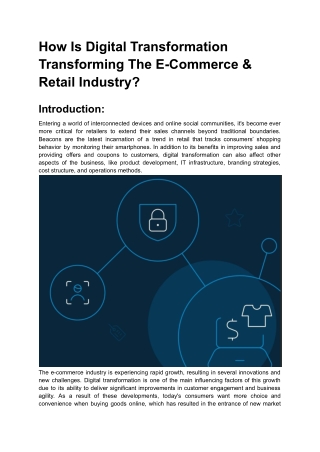 How Is Digital Transformation Transforming The E-Commerce & Retail Industry