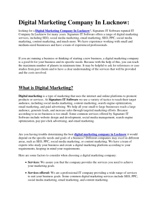Digital Marketing Company in Lucknow