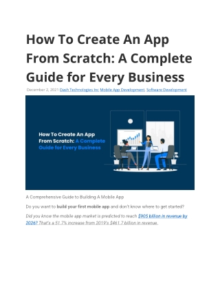 How To Create An App From Scratch: A Complete Guide for Every Business