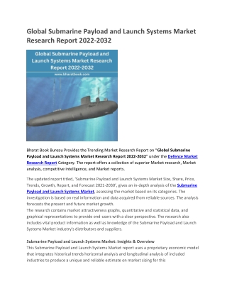 Global Submarine Payload and Launch Systems Market Research Report 2022-2032