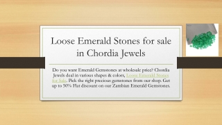 Loose Emerald Stones for sale in Chordia Jewels