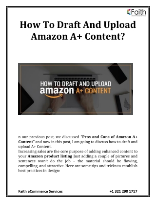 How To Draft And Upload Amazon A  Content