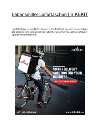 Lebensmittel-Liefertaschen | BIKEKIT