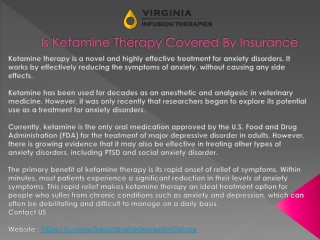 Is Ketamine Therapy Covered By Insurance