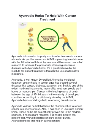 Ayurvedic Herbs To Help With Cancer Treatment