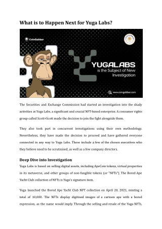 Yuga Labs is the Subject of New Investigation | CoinGabbar
