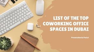 List of the Top coworking office spaces in Dubai