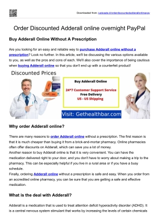Order Discounted Adderall online overnight PayPal