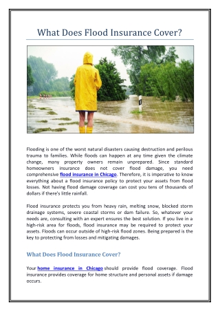 What Does Flood Insurance Cover