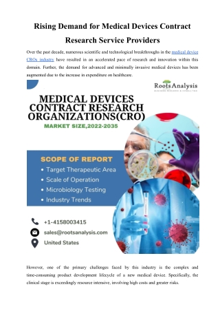 Medical Devices CROs Market | Industry Analysis | Market Size | 2035