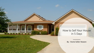 How to Sell Your House in 5 Days