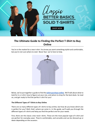 The Ultimate Guide to Finding the Perfect T shirts