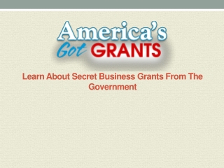 Learn About Secret Business Grants From The Government