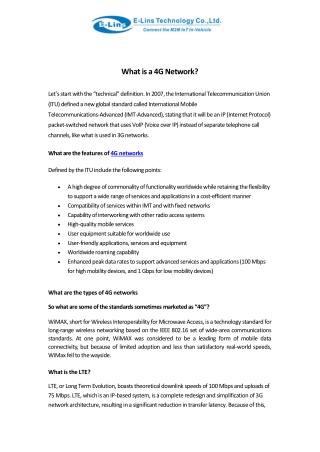 What is a 4G Network