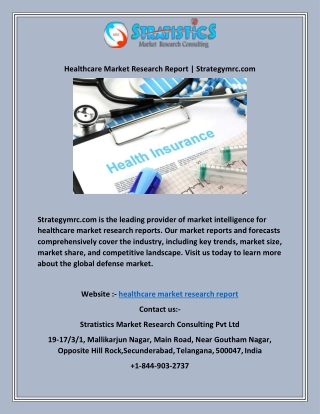 Healthcare Market Research Report | Strategymrc.com