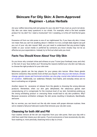 Skincare For Oily Skin_ A Derm-Approved Regimen.docx