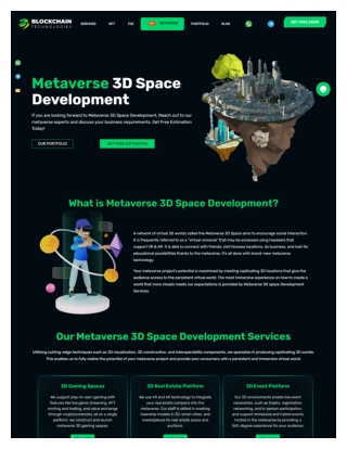 Metaverse 3D Space Development Services - Blockchaintechs