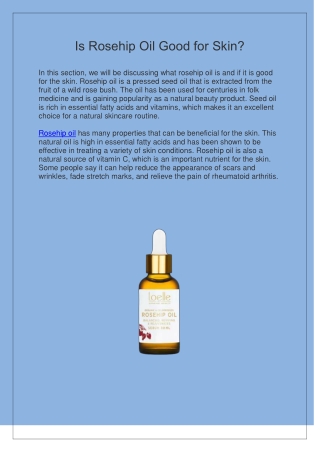 Ordinary Rose Hip Seed Oil for Skin | Loelle Organic Beauty