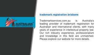 Trademark Registration Brisbane   Trademarkservices.com.au