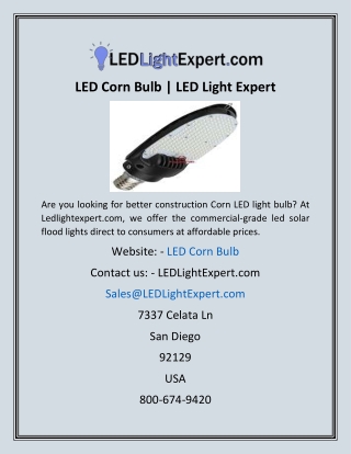 LED Corn Bulb  LED Light Expert