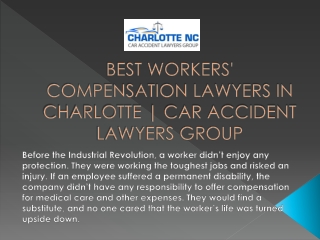 BEST WORKERS' COMPENSATION LAWYERS IN CHARLOTTE | Car Accident Lawyers Group