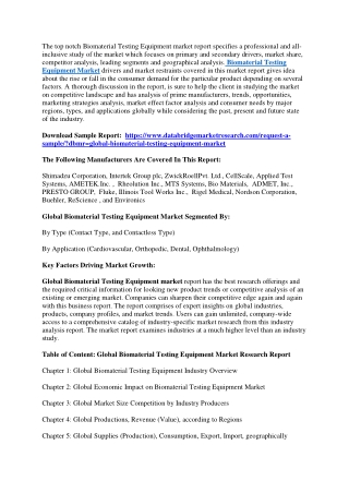 Biomaterial Testing Equipment Market