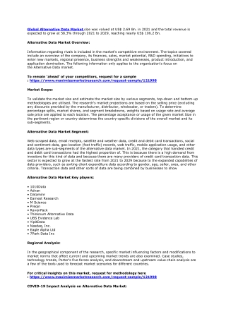 Alternative Data Market: Industry Analysis and Forecast (2022-2029)
