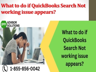 What to do if QuickBooks Search Not working issue appears