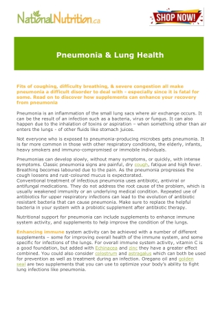 Pneumonia & Lung Health