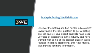 Malaysia Betting Site Fish Hunter  3wemy.net