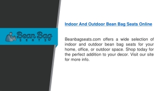 Indoor And Outdoor Bean Bag Seats Online   Beanbagseats.com