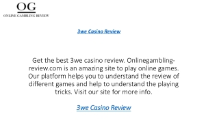 3we Casino Review  Onlinegambling-review.com