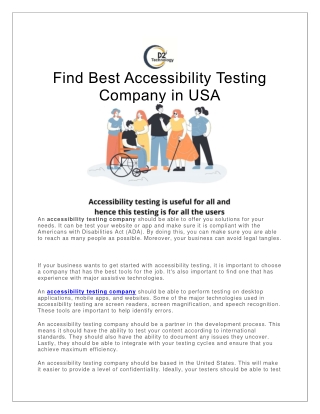Find Best Accessibility Testing Company in USA